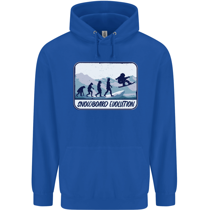 Snowboarding Evolution Funny Snowboarder Childrens Kids Hoodie Royal Blue