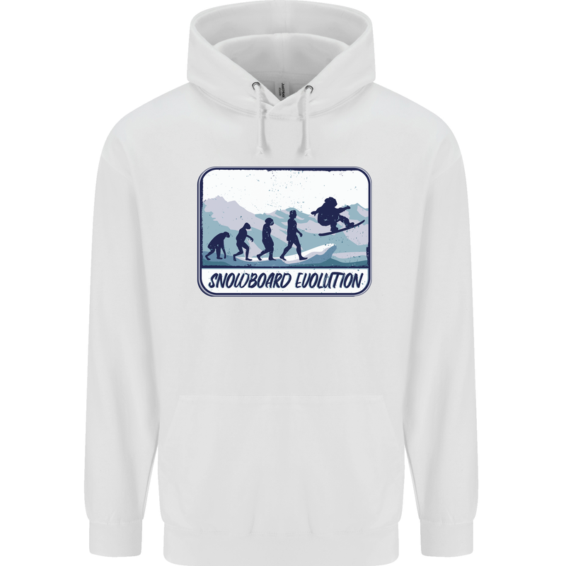 Snowboarding Evolution Funny Snowboarder Childrens Kids Hoodie White