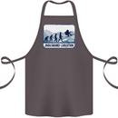 Snowboarding Evolution Funny Snowboarder Cotton Apron 100% Organic Dark Grey
