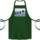 Snowboarding Evolution Funny Snowboarder Cotton Apron 100% Organic Forest Green