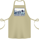 Snowboarding Evolution Funny Snowboarder Cotton Apron 100% Organic Khaki
