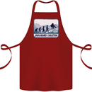 Snowboarding Evolution Funny Snowboarder Cotton Apron 100% Organic Maroon