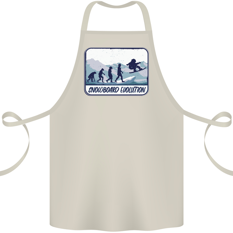 Snowboarding Evolution Funny Snowboarder Cotton Apron 100% Organic Natural