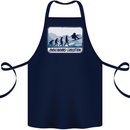 Snowboarding Evolution Funny Snowboarder Cotton Apron 100% Organic Navy Blue