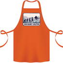 Snowboarding Evolution Funny Snowboarder Cotton Apron 100% Organic Orange