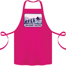 Snowboarding Evolution Funny Snowboarder Cotton Apron 100% Organic Pink