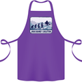 Snowboarding Evolution Funny Snowboarder Cotton Apron 100% Organic Purple