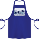 Snowboarding Evolution Funny Snowboarder Cotton Apron 100% Organic Royal Blue