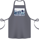 Snowboarding Evolution Funny Snowboarder Cotton Apron 100% Organic Steel