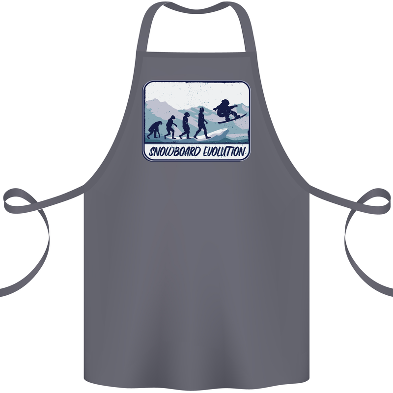 Snowboarding Evolution Funny Snowboarder Cotton Apron 100% Organic Steel