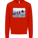 Snowboarding Evolution Funny Snowboarder Kids Sweatshirt Jumper Bright Red