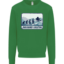 Snowboarding Evolution Funny Snowboarder Kids Sweatshirt Jumper Irish Green