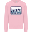 Snowboarding Evolution Funny Snowboarder Kids Sweatshirt Jumper Light Pink