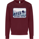Snowboarding Evolution Funny Snowboarder Kids Sweatshirt Jumper Maroon