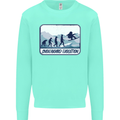 Snowboarding Evolution Funny Snowboarder Kids Sweatshirt Jumper Peppermint
