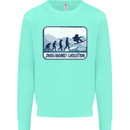 Snowboarding Evolution Funny Snowboarder Kids Sweatshirt Jumper Peppermint
