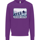 Snowboarding Evolution Funny Snowboarder Kids Sweatshirt Jumper Purple