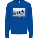 Snowboarding Evolution Funny Snowboarder Kids Sweatshirt Jumper Royal Blue
