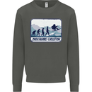 Snowboarding Evolution Funny Snowboarder Kids Sweatshirt Jumper Storm Grey