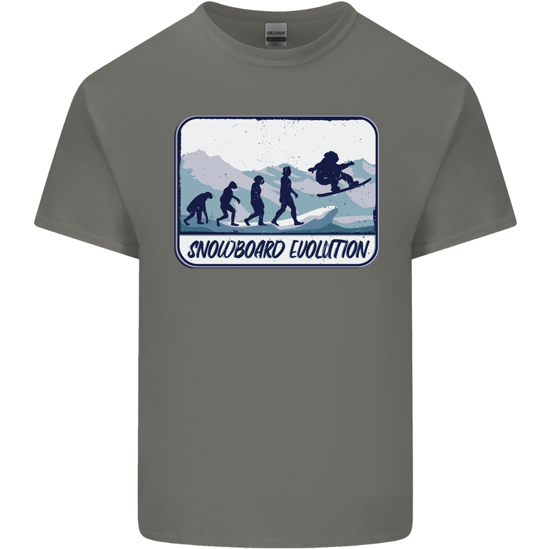 Snowboarding Evolution Funny Snowboarder Kids T-Shirt Childrens Charcoal