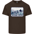 Snowboarding Evolution Funny Snowboarder Kids T-Shirt Childrens Chocolate