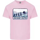 Snowboarding Evolution Funny Snowboarder Kids T-Shirt Childrens Light Pink