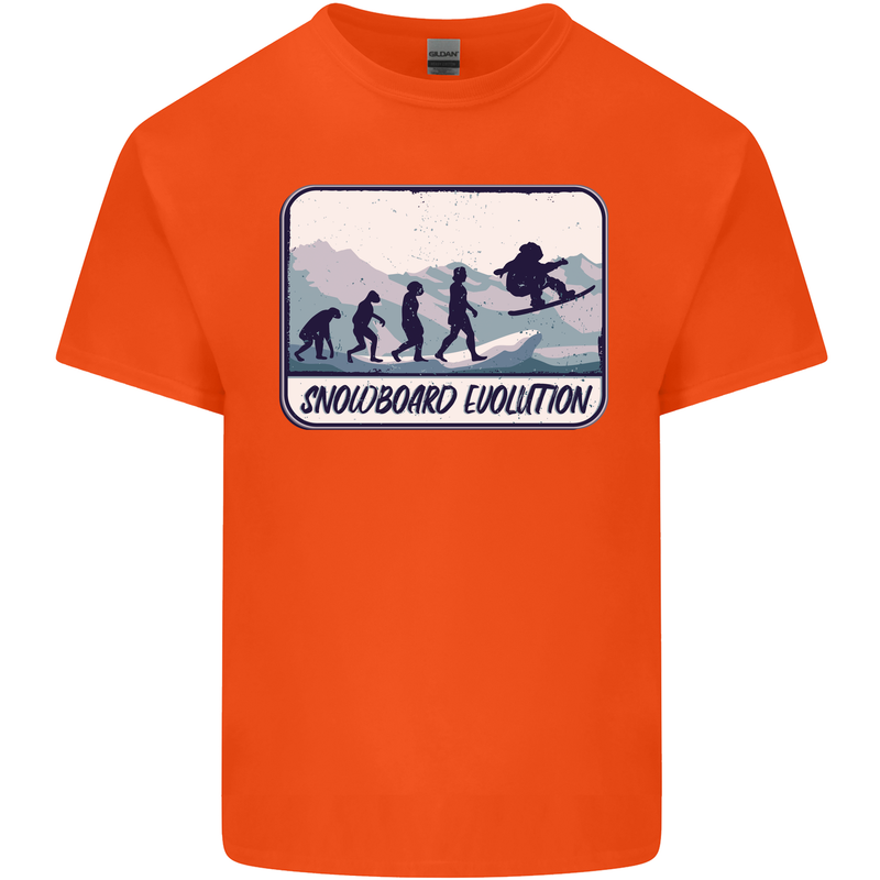 Snowboarding Evolution Funny Snowboarder Kids T-Shirt Childrens Orange