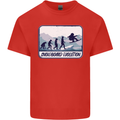 Snowboarding Evolution Funny Snowboarder Kids T-Shirt Childrens Red