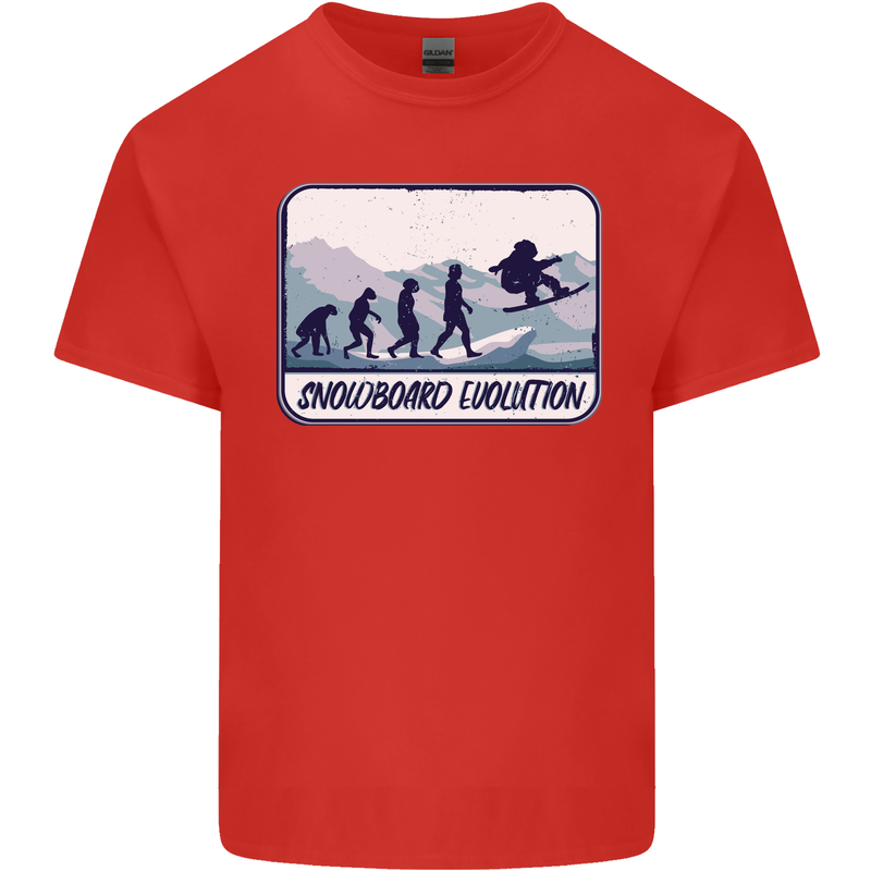 Snowboarding Evolution Funny Snowboarder Kids T-Shirt Childrens Red