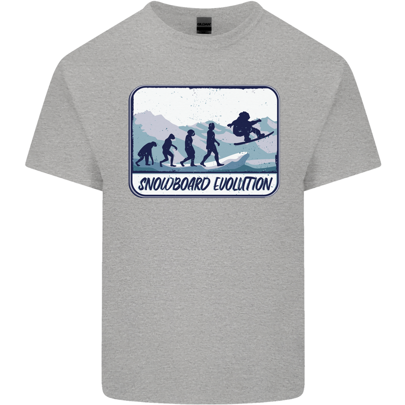Snowboarding Evolution Funny Snowboarder Kids T-Shirt Childrens Sports Grey