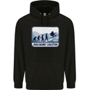 Snowboarding Evolution Funny Snowboarder Mens 80% Cotton Hoodie Black