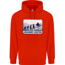 Snowboarding Evolution Funny Snowboarder Mens 80% Cotton Hoodie Bright Red
