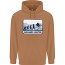 Snowboarding Evolution Funny Snowboarder Mens 80% Cotton Hoodie Caramel Latte