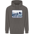 Snowboarding Evolution Funny Snowboarder Mens 80% Cotton Hoodie Charcoal