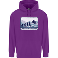 Snowboarding Evolution Funny Snowboarder Mens 80% Cotton Hoodie Purple
