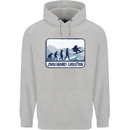 Snowboarding Evolution Funny Snowboarder Mens 80% Cotton Hoodie Sports Grey