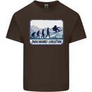 Snowboarding Evolution Funny Snowboarder Mens Cotton T-Shirt Tee Top Dark Chocolate
