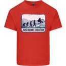 Snowboarding Evolution Funny Snowboarder Mens Cotton T-Shirt Tee Top Red