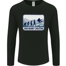 Snowboarding Evolution Funny Snowboarder Mens Long Sleeve T-Shirt Black