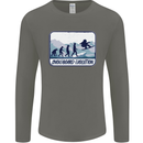 Snowboarding Evolution Funny Snowboarder Mens Long Sleeve T-Shirt Charcoal