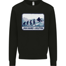 Snowboarding Evolution Funny Snowboarder Mens Sweatshirt Jumper Black