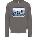 Snowboarding Evolution Funny Snowboarder Mens Sweatshirt Jumper Charcoal