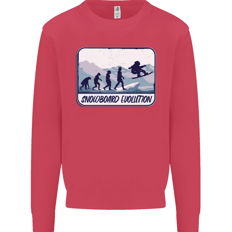Snowboarding Evolution Funny Snowboarder Mens Sweatshirt Jumper Heliconia