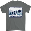 Snowboarding Evolution Funny Snowboarder Mens T-Shirt Cotton Gildan Charcoal