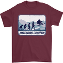 Snowboarding Evolution Funny Snowboarder Mens T-Shirt Cotton Gildan Maroon