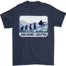 Snowboarding Evolution Funny Snowboarder Mens T-Shirt Cotton Gildan Navy Blue