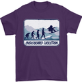 Snowboarding Evolution Funny Snowboarder Mens T-Shirt Cotton Gildan Purple