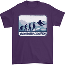 Snowboarding Evolution Funny Snowboarder Mens T-Shirt Cotton Gildan Purple