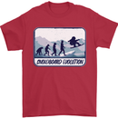 Snowboarding Evolution Funny Snowboarder Mens T-Shirt Cotton Gildan Red