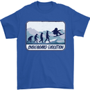 Snowboarding Evolution Funny Snowboarder Mens T-Shirt Cotton Gildan Royal Blue